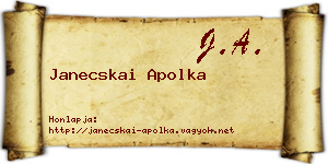 Janecskai Apolka névjegykártya
